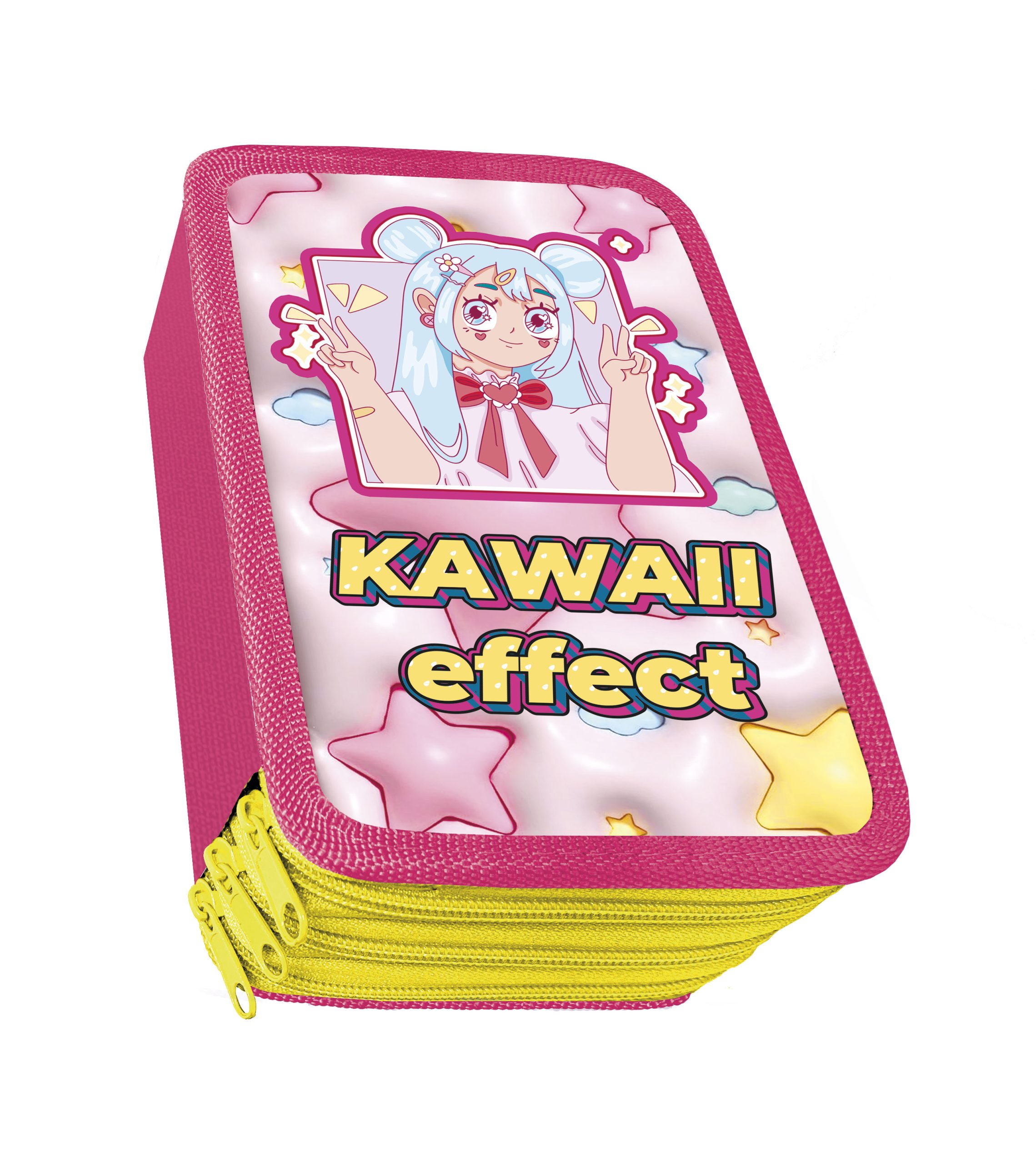 

Пенал Пчелка Kawaii effect 2024 3 секции большой 190х105, Разноцветный, ПО-110/ke