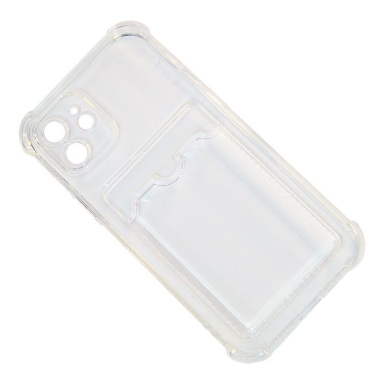 Чехол для iPhone 12 силиконовый с картхолдером <прозрачный>