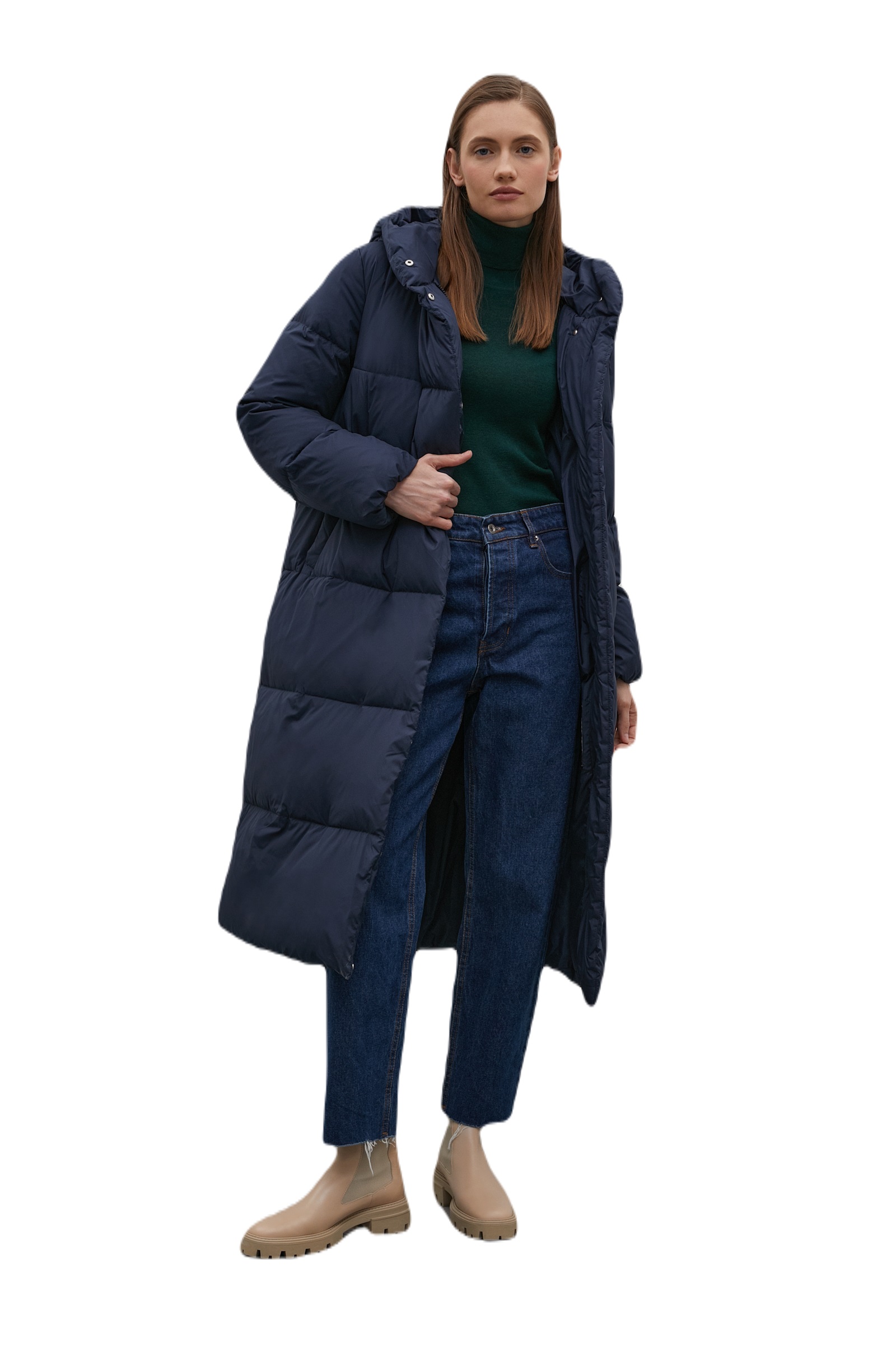 

Пуховик женский Finn Flare FAC110102 синий XS, FAC110102