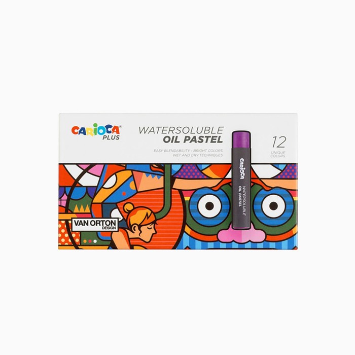 

Пастель масляная Carioca Plus 12 цветов, яркие непрозрачные цвета, акварельный эффект