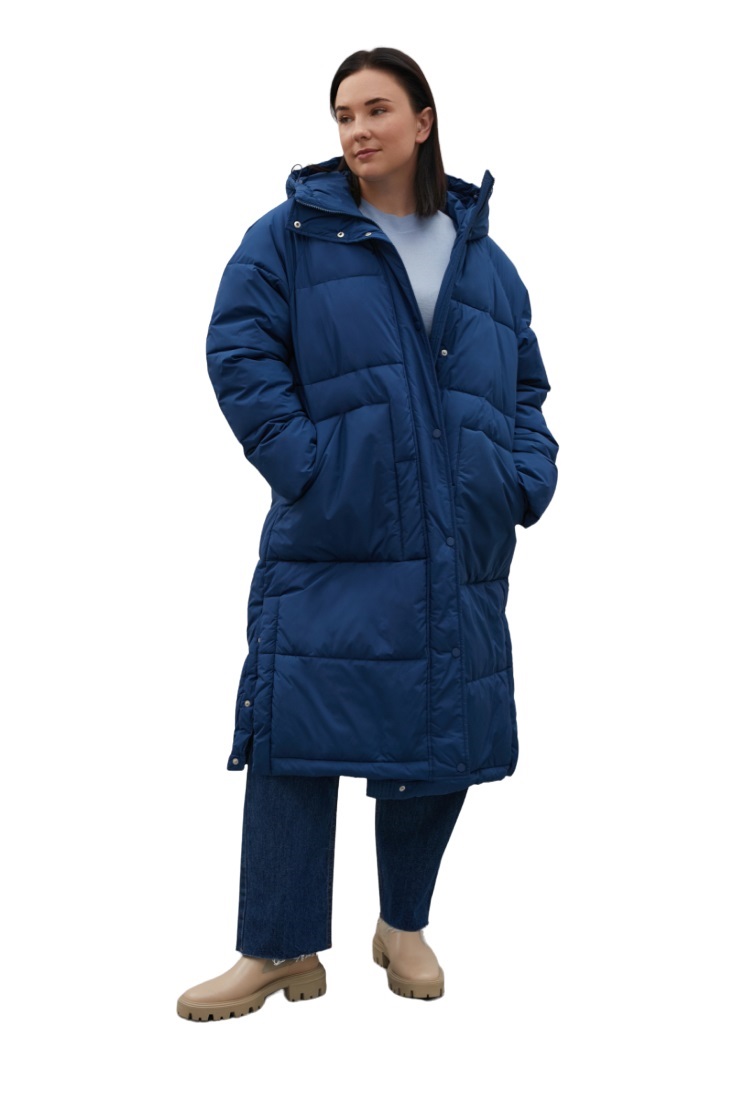 

Пуховик женский Finn Flare FAC12013B синий 5XL, FAC12013B