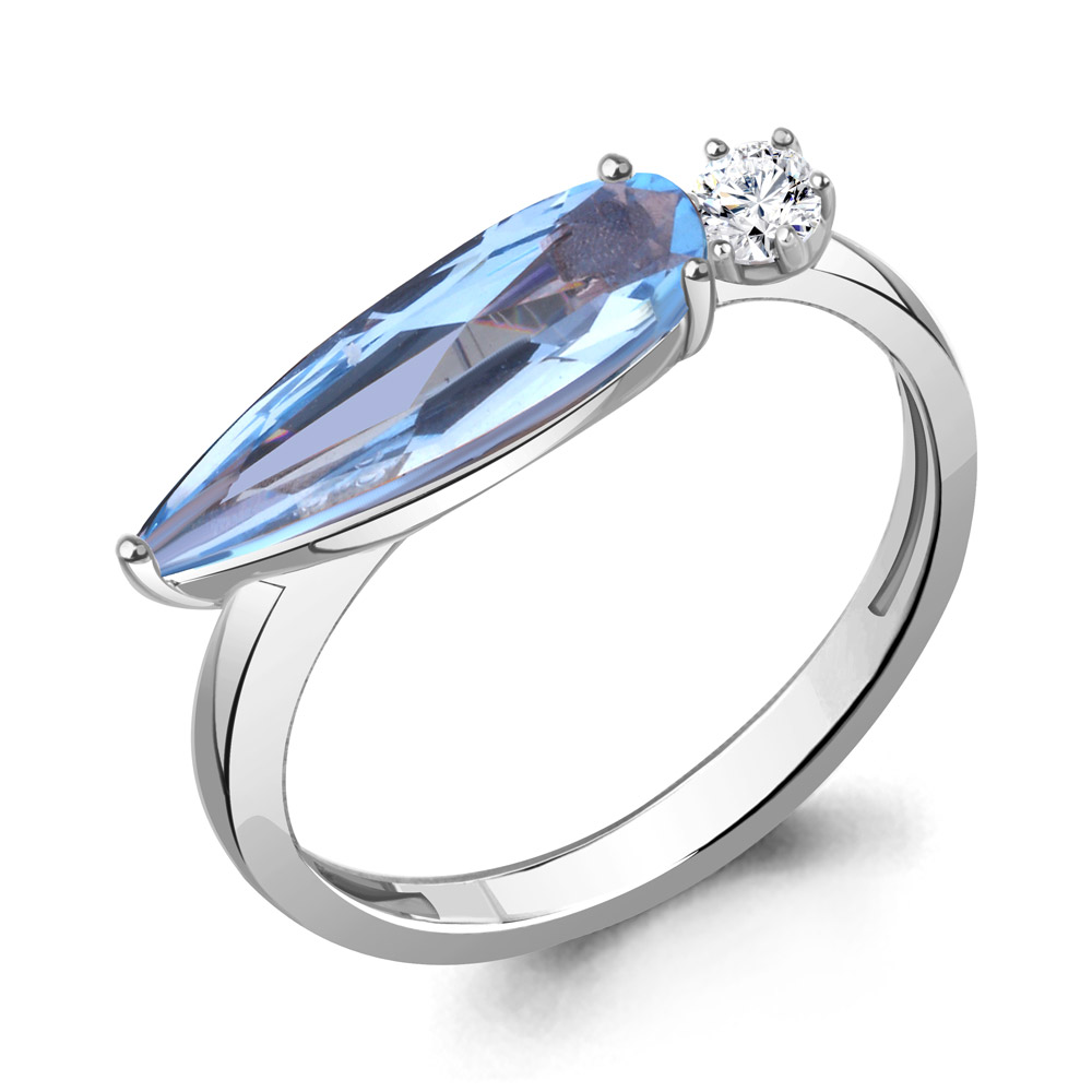 

Кольцо из серебра с топазом р. 17,5 Aquamarine 6930492А_925_р, 6930492А_925_р