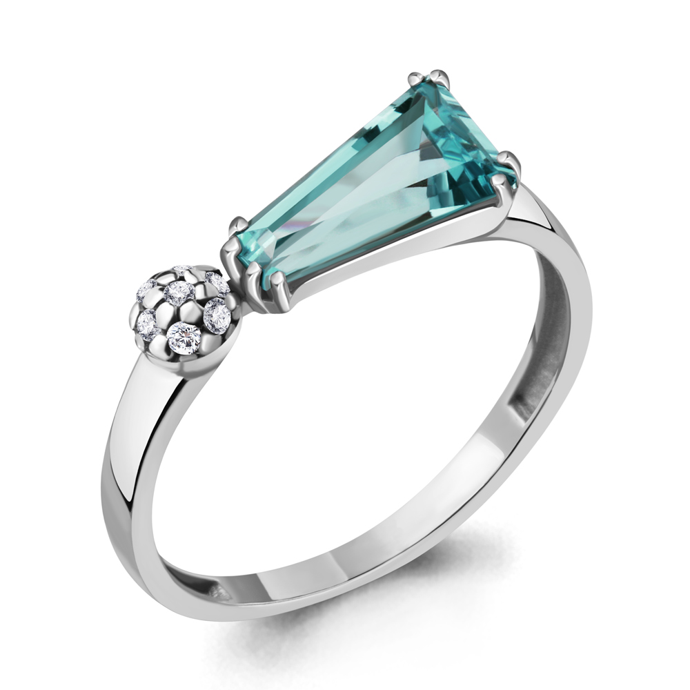 фото Кольцо из серебра с топазом р. 19 aquamarine 6930392а_925_р