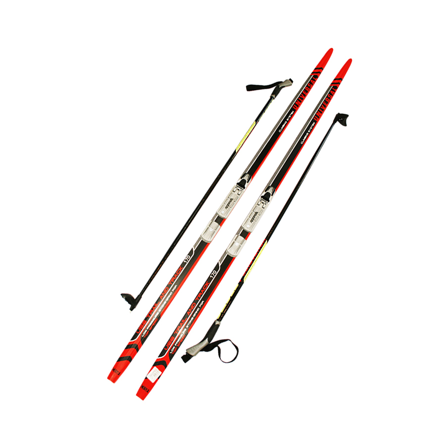 фото Лыжный комплект (лыжи + палки + крепления) nnn 170 степ step-in trek universal red stc