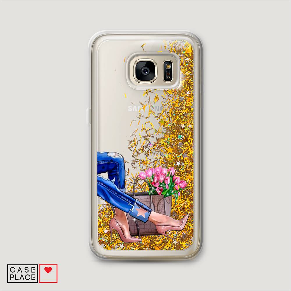 

Чехол Awog на Samsung Galaxy S6 edge "Каблучки", Голубой;коричневый;розовый, 24490-1