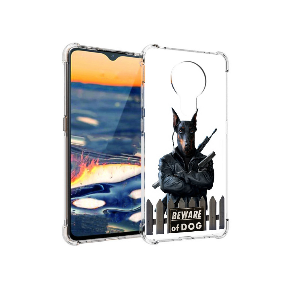 

Чехол MyPads Tocco для Nokia 5.3 доберман (PT227052.106.332), Прозрачный, Tocco