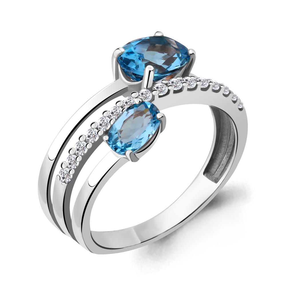 

Кольцо из серебра с топазом р. 18 Aquamarine 6929005А_925_р, 6929005А_925_р