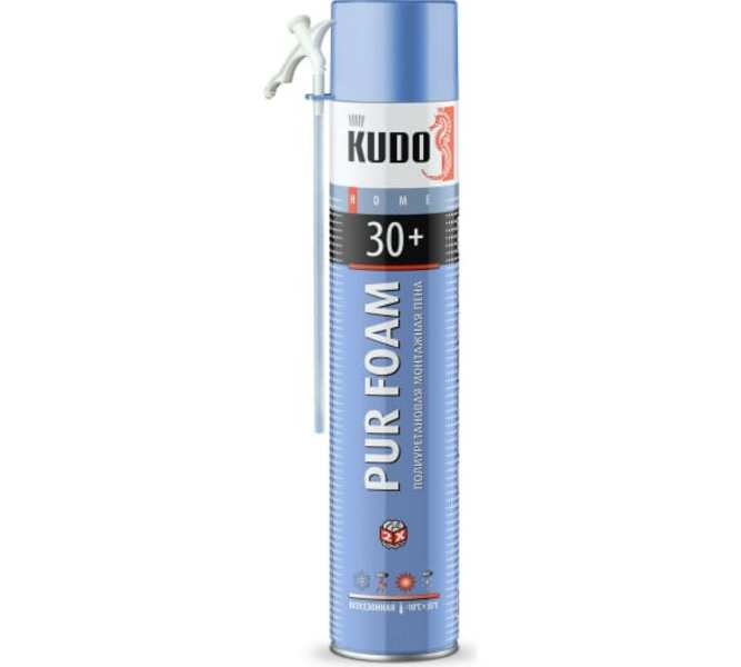KUDO Пена полиуретановая монтажная бытовая всесезонная HOME 30+ 1000мл клей пена 1000 мл конструкционный профессиональный kudo kupp10b15su