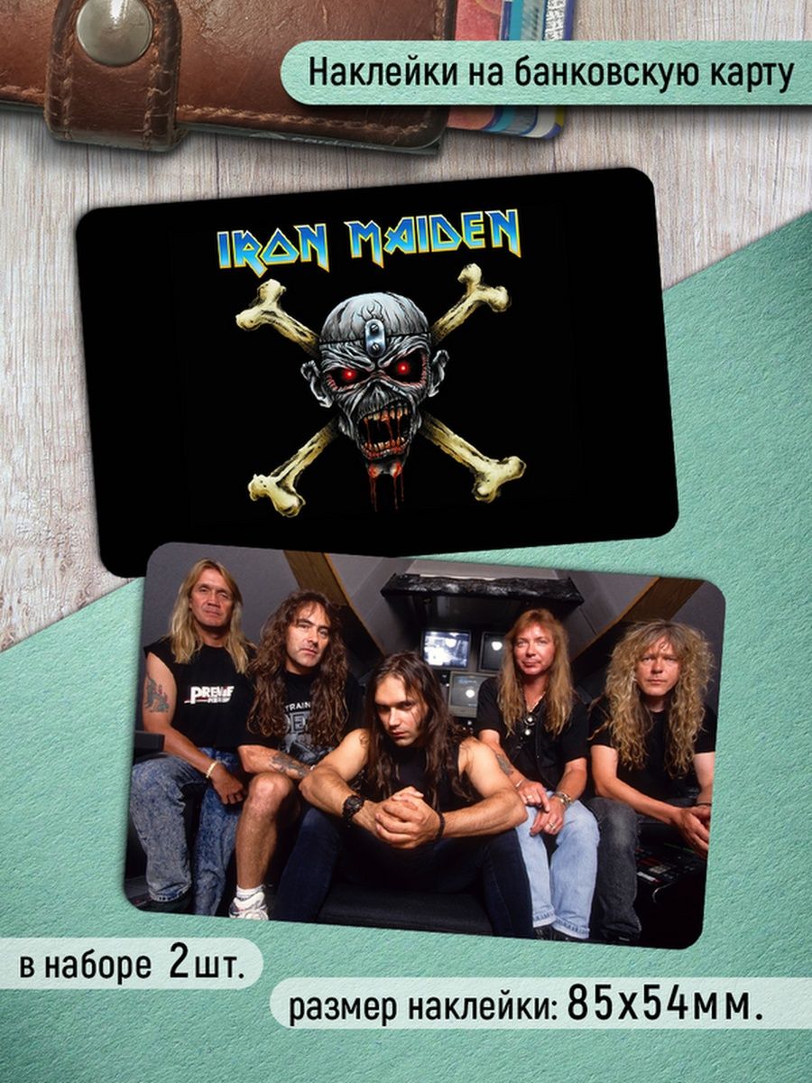 Наклейки на банковскую карту Клейкие Наклейки Iron Maiden SNK_147, 2 шт