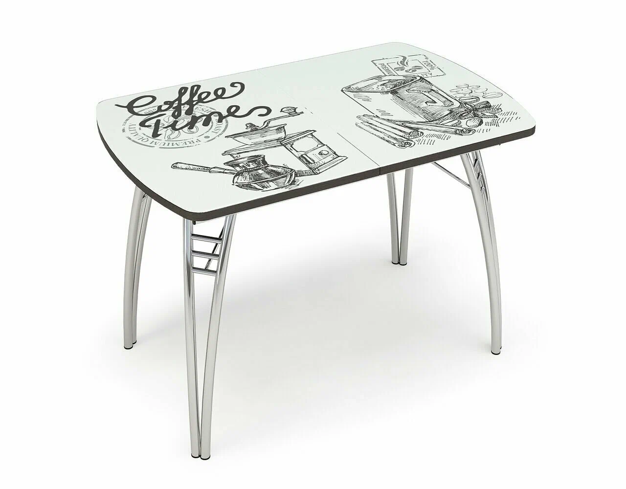 

Стол раздвижной с фотопечатью Coffee time