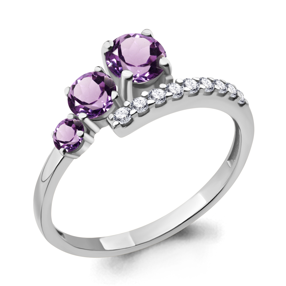 

Кольцо из серебра с аметистом р. 18,5 Aquamarine 6928704А_925_р, 6928704А_925_р