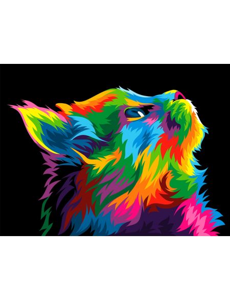

Алмазная мозаика без подрамника Кошка Абстракция, 50x40 см, 30 цветов, 54123, РА-027