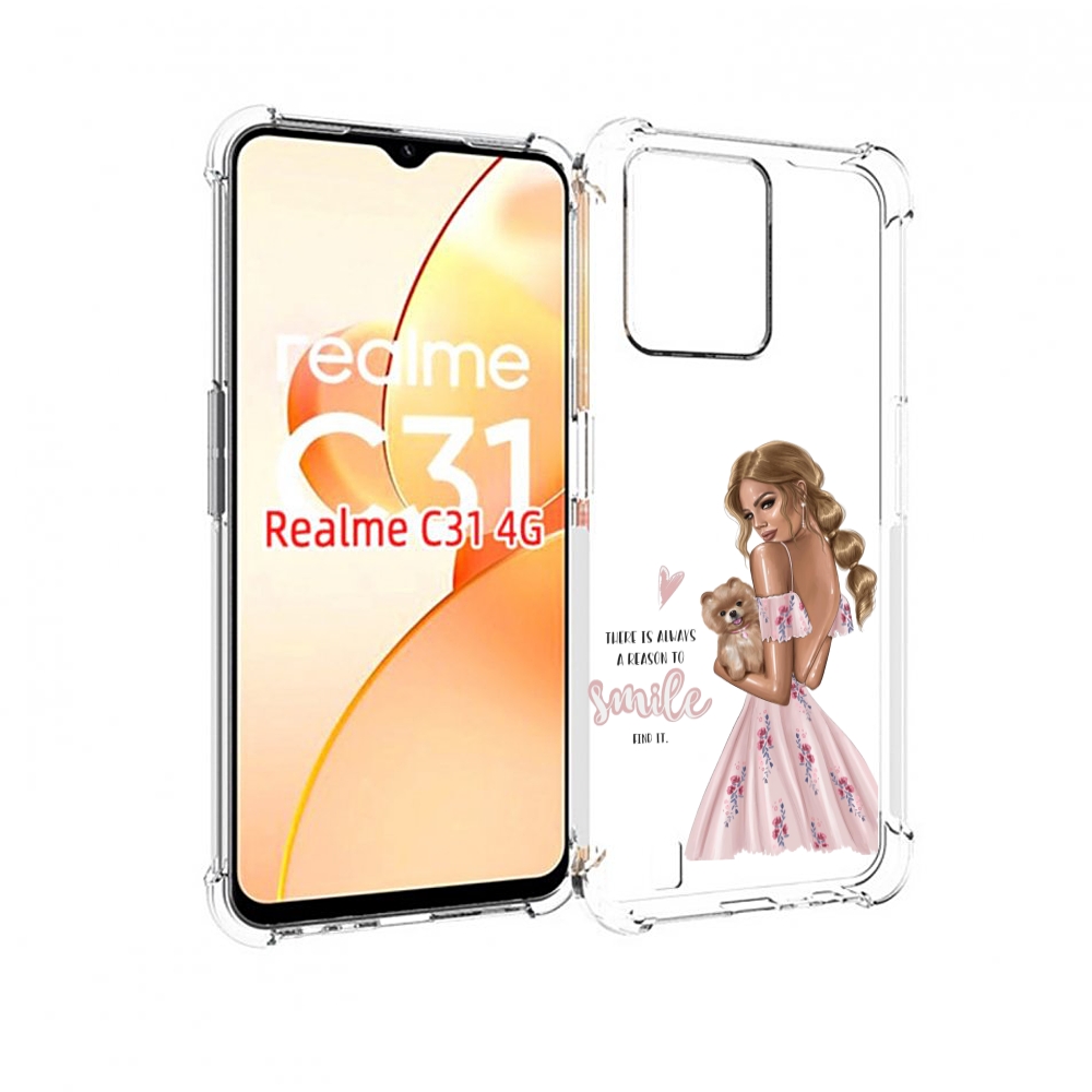 

Чехол MyPads Улыбайся-чаще женский для OPPO Realme C31, Прозрачный, Tocco