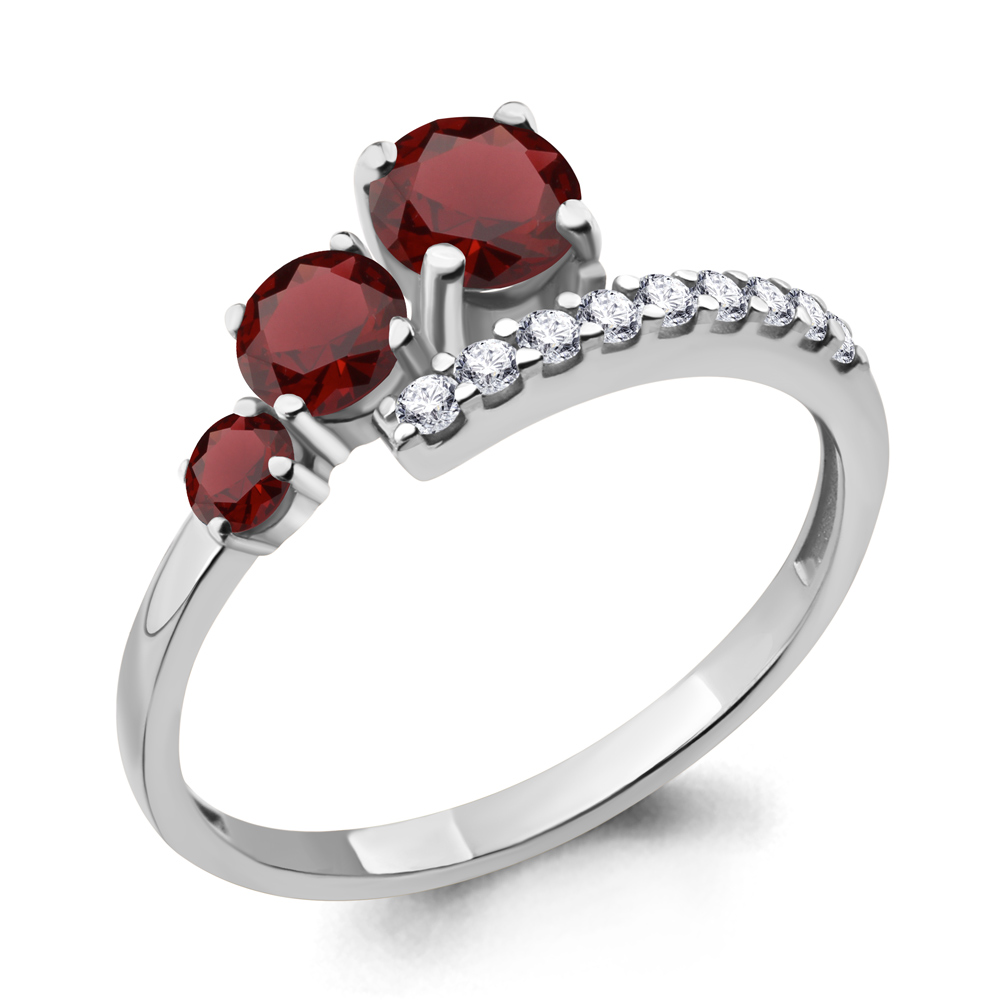 

Кольцо из серебра с гранатом р. , Aquamarine 6928703А_925_р, 6928703А_925_р