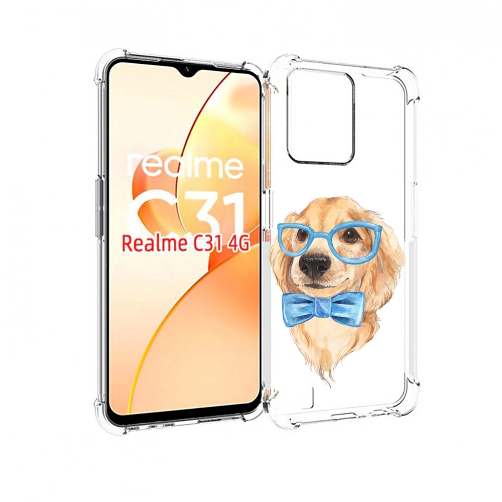 

Чехол MyPads Собака интеллигент для OPPO Realme C31, Прозрачный, Tocco