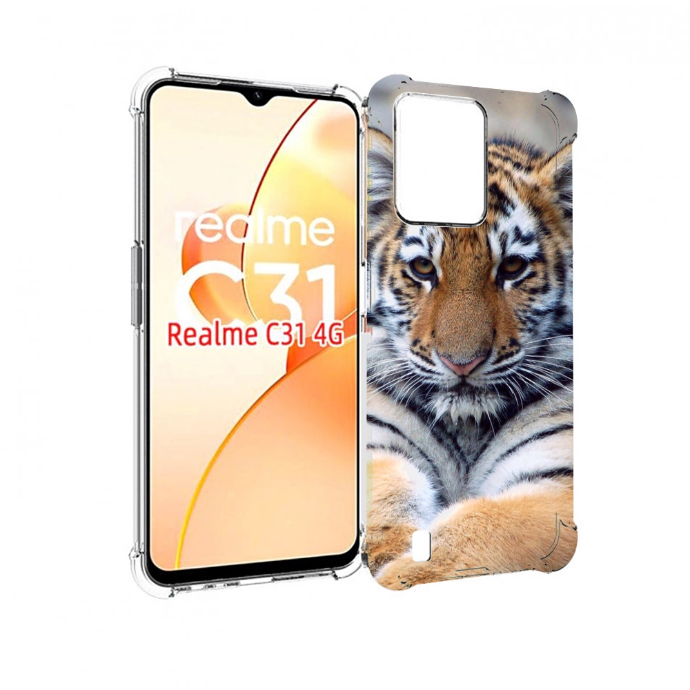 

Чехол MyPads Тигренок для OPPO Realme C31, Прозрачный, Tocco