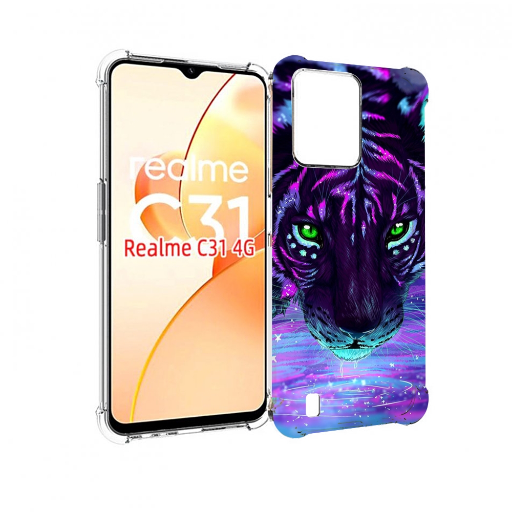 

Чехол MyPads Тигр-неон для OPPO Realme C31, Прозрачный, Tocco