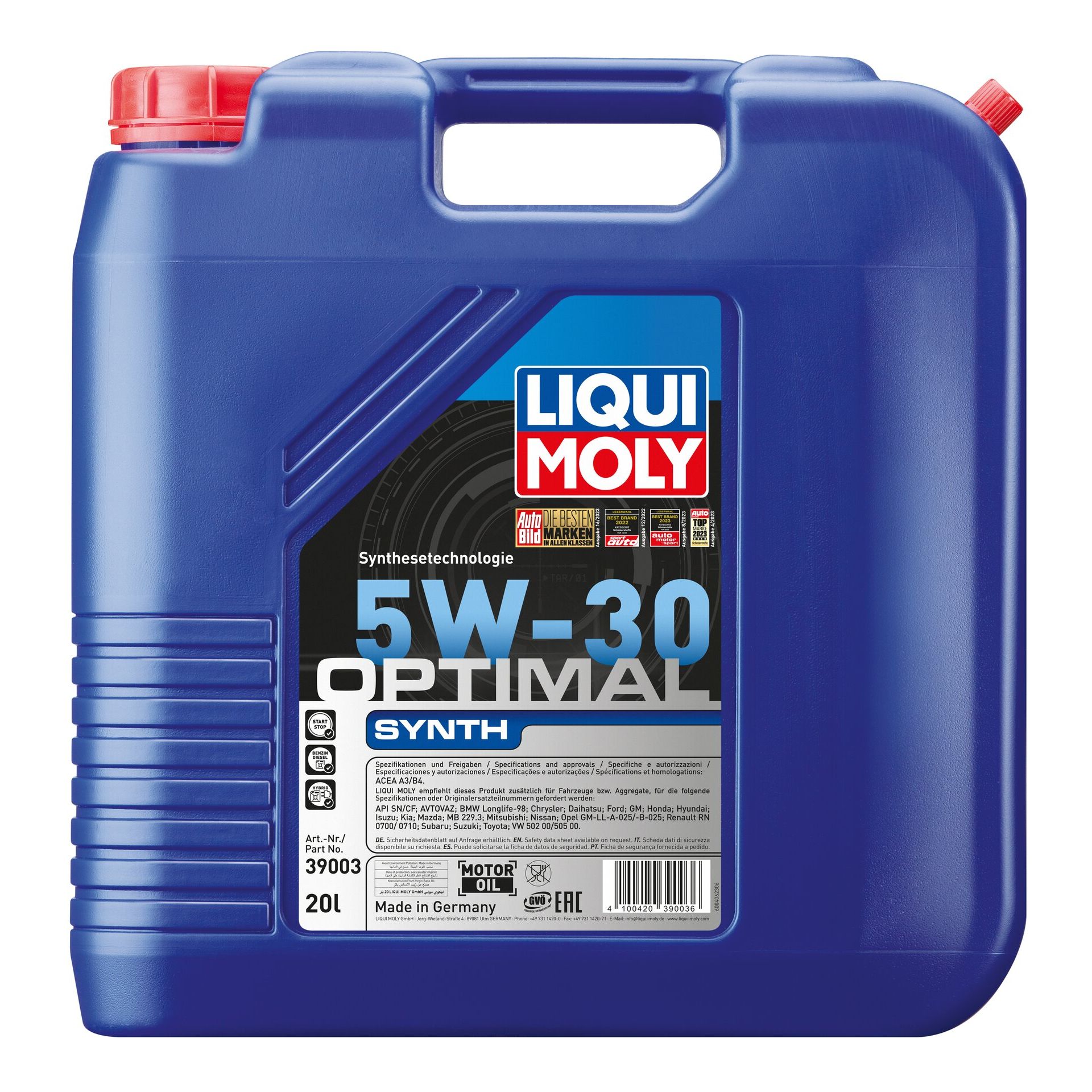 

Моторное масло LIQUI MOLY Optimal HT Synth 5W30 20л