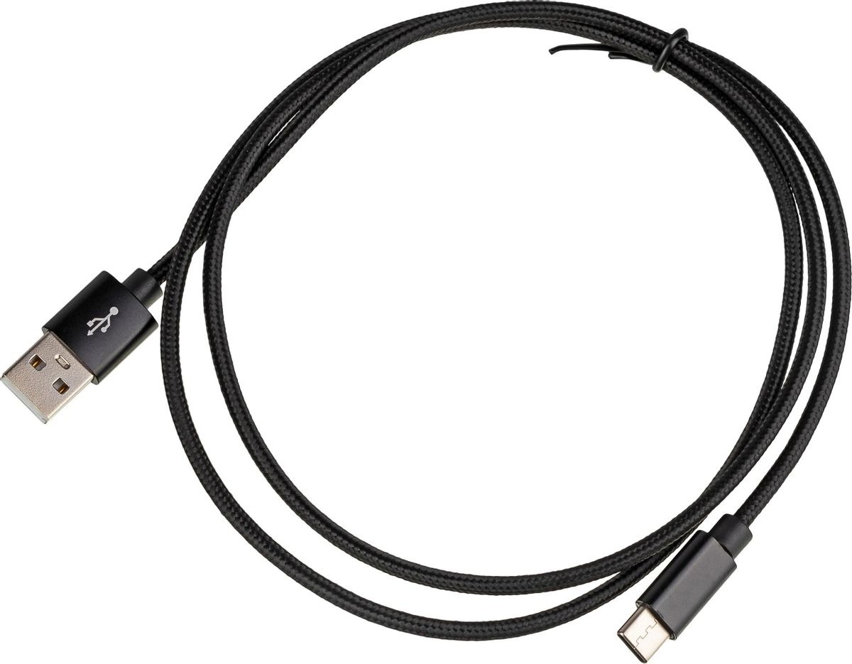 Кабель  USB Type-C m -  USB m,  1м,  в оплетке,  2.4A,  черный