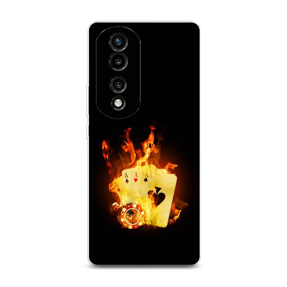 

Силиконовый чехол "Горящие карты" на Honor 70 Pro, 6108350-9