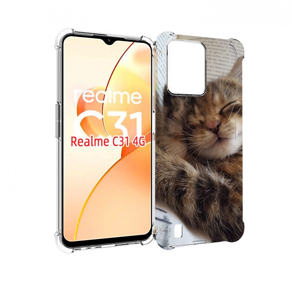 

Чехол MyPads Спящий-котенок для OPPO Realme C31, Прозрачный, Tocco