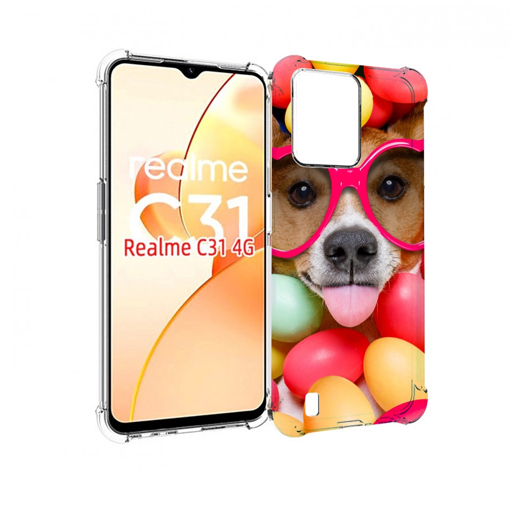 

Чехол MyPads Собака-в-яйцах для OPPO Realme C31, Прозрачный, Tocco
