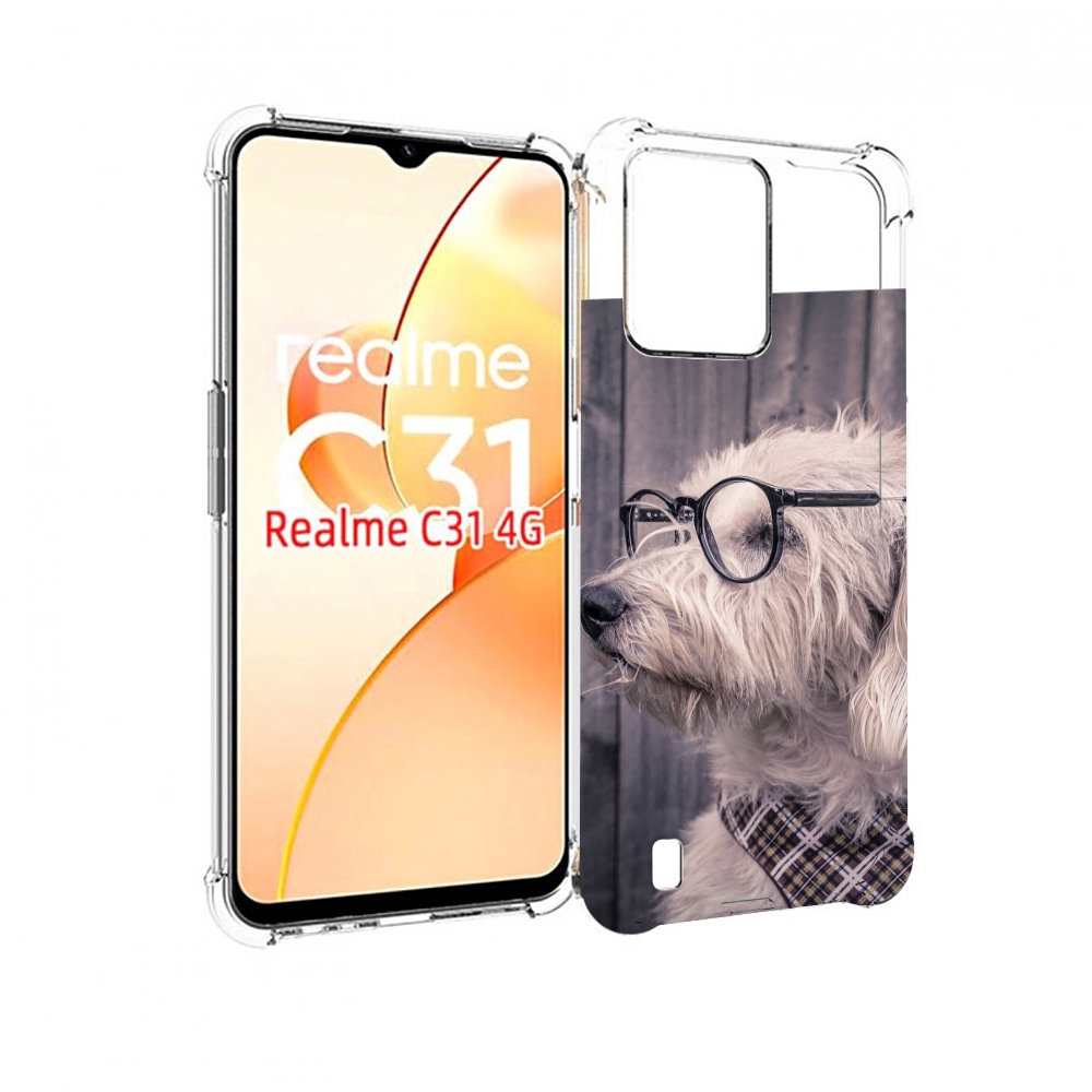 

Чехол MyPads Собака-в-очках для OPPO Realme C31, Прозрачный, Tocco
