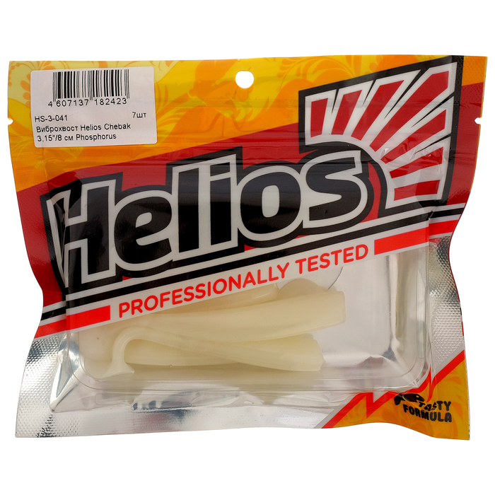 

Виброхвост Helios Chebak 8 см Phosphorus HS-3-041, набор 7 шт., Белый