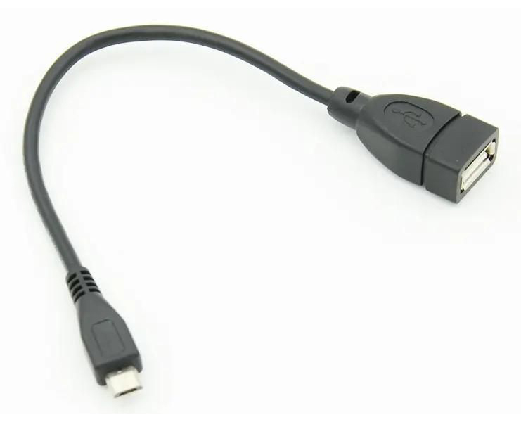 Кабель  micro USB m -  USB f,  0.2м,  черный