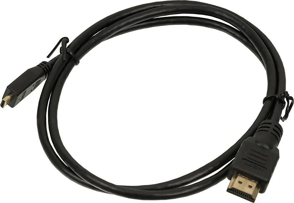 Кабель  Micro HDMI m  -  HDMI m ,  ver 1.4,  1м, GOLD,  черный