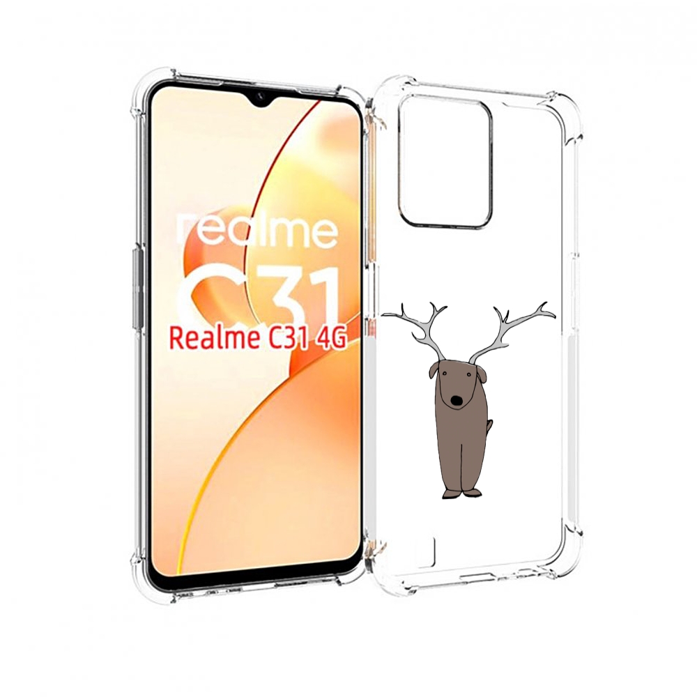 

Чехол MyPads Собака олень для OPPO Realme C31, Прозрачный, Tocco
