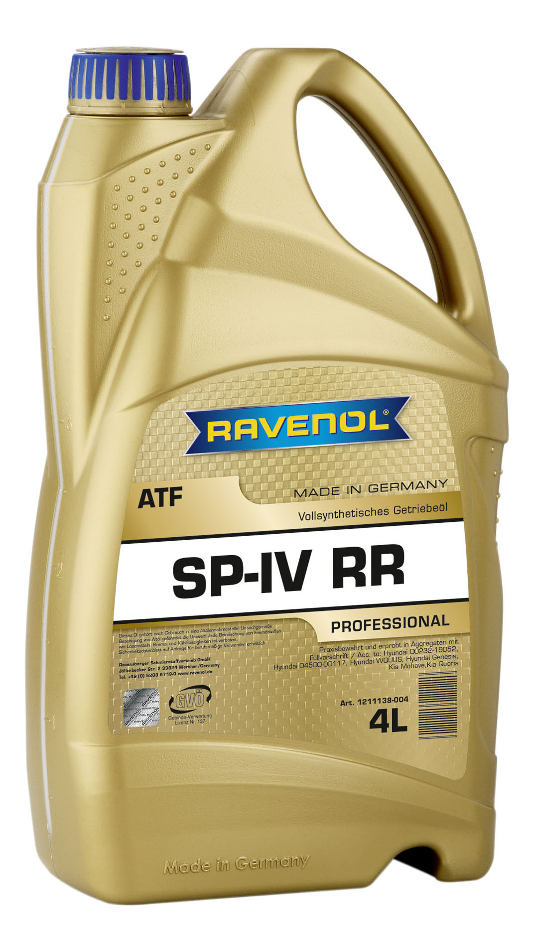 Трансмиссионное масло RAVENOL ATF SP-IV Fluid RR 4л 1211138-004 10710₽