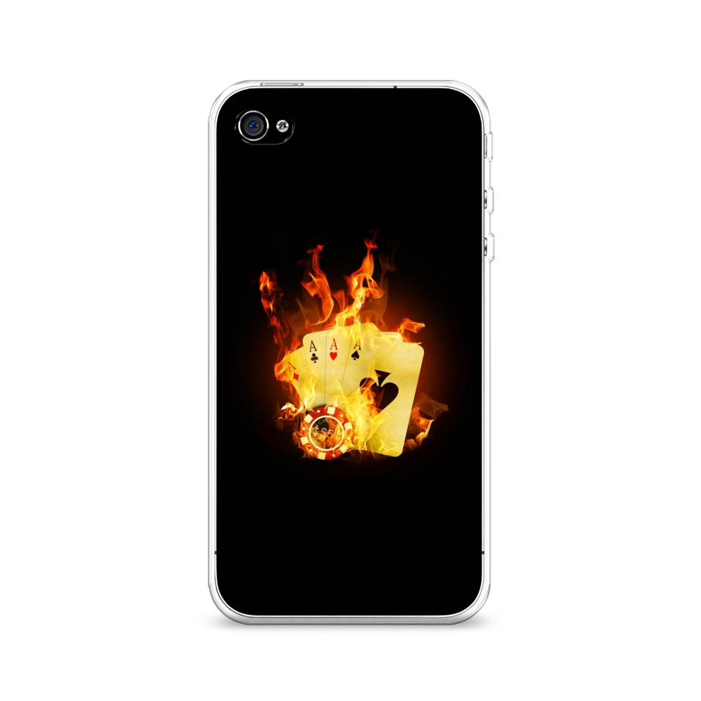 

Чехол Awog на Apple iPhone 4 / Айфон 4 "Горящие карты", Разноцветный, 10150-9
