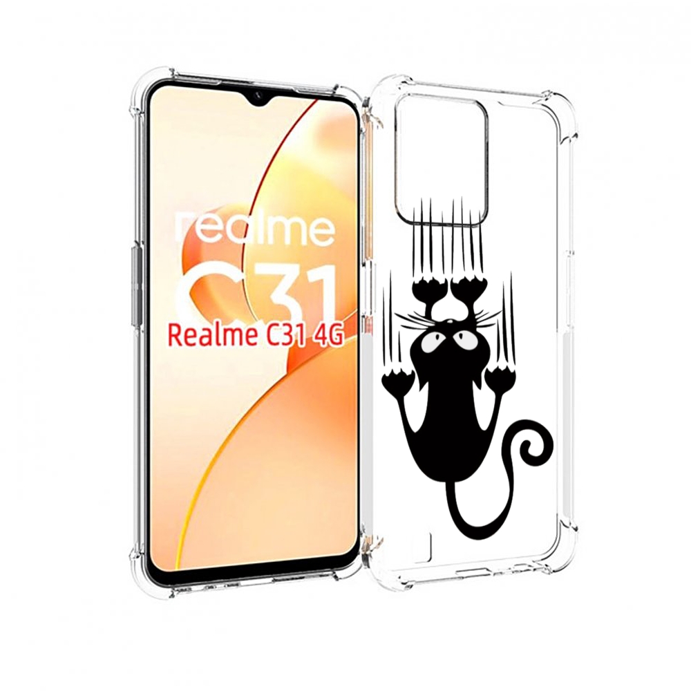 

Чехол MyPads Свисающий-кот для OPPO Realme C31, Прозрачный, Tocco