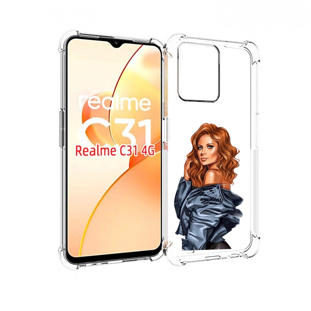 

Чехол MyPads Рыжая-девушка женский для OPPO Realme C31, Прозрачный, Tocco