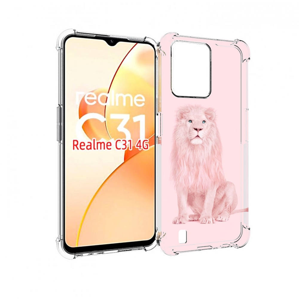 

Чехол MyPads Розовый-лев для OPPO Realme C31, Прозрачный, Tocco