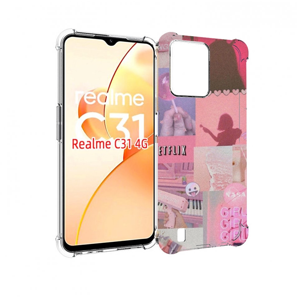 

Чехол MyPads Розовый-вайб для OPPO Realme C31, Прозрачный, Tocco