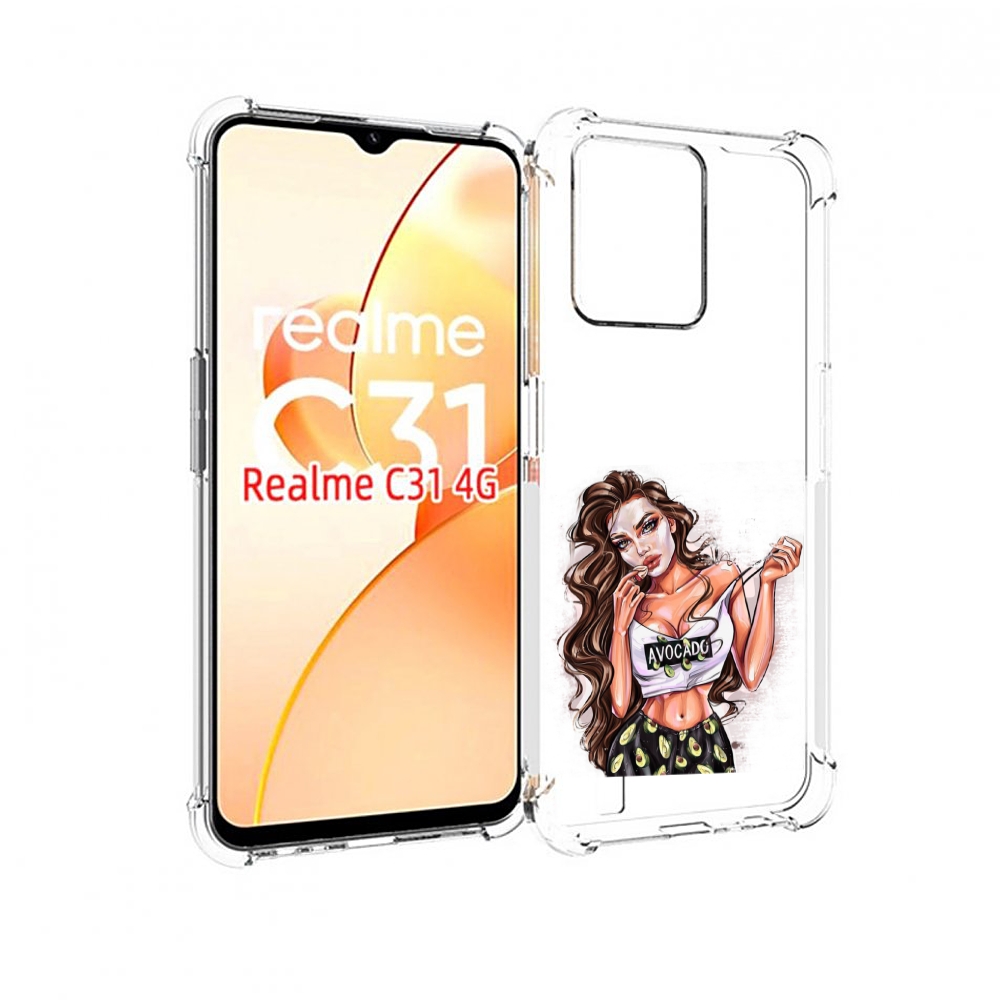 

Чехол MyPads Продукты на дом с доставкой женский для OPPO Realme C31, Прозрачный, Tocco