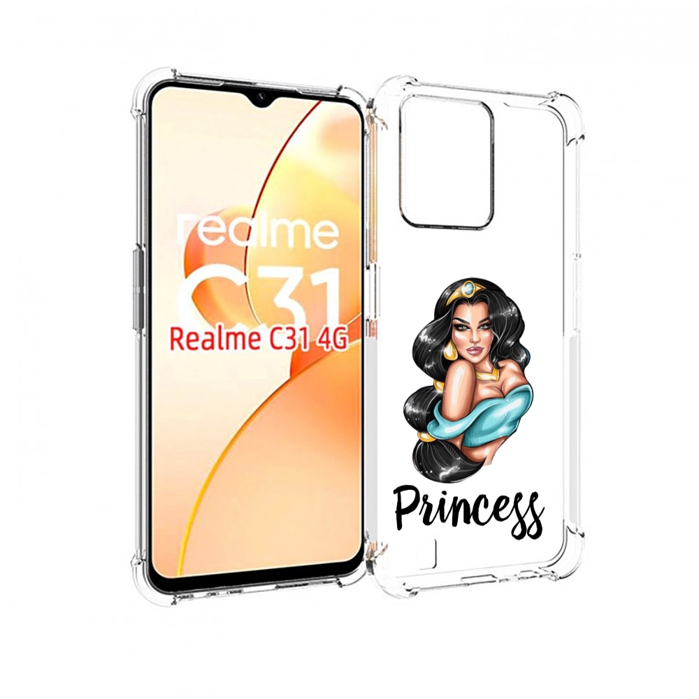 

Чехол MyPads Принцесса-Жасмин женский для OPPO Realme C31, Прозрачный, Tocco