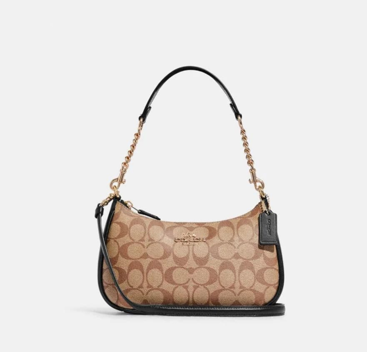 Сумка кросс-боди женская Coach Teri Shoulder коричневая светлая 16200₽