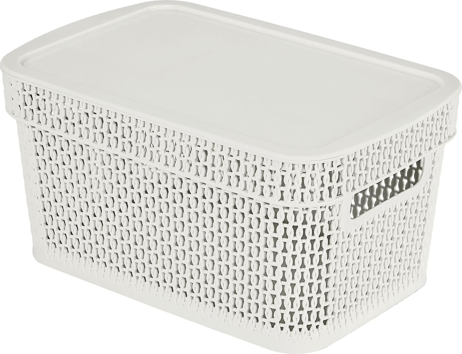 

Корзина для хранения Keeplex Ajur 4113 с крышкой 5 л белое облако