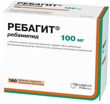 Купить Ребагит, таблетки 100 мг, 180 шт., Pro.Med.CS Praha