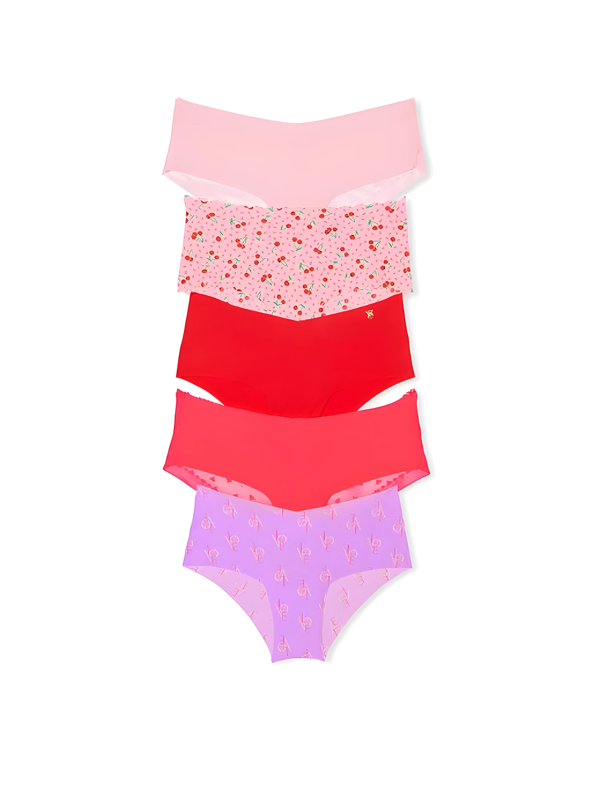 Комплект трусов женский Victorias Secret 11239610 красный; розовый; фиолетовый М , 5 шт.