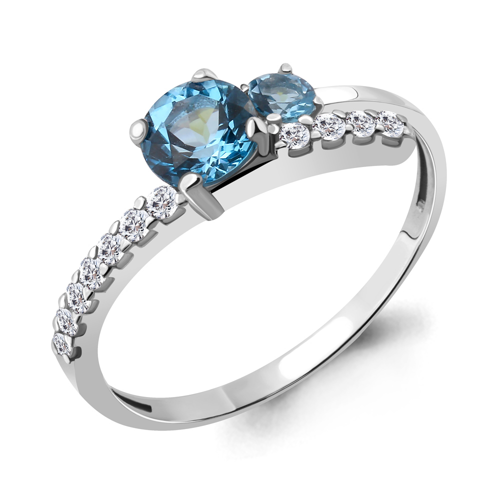 фото Кольцо из серебра с топазом р. 18,5 aquamarine 6928605а_925_р