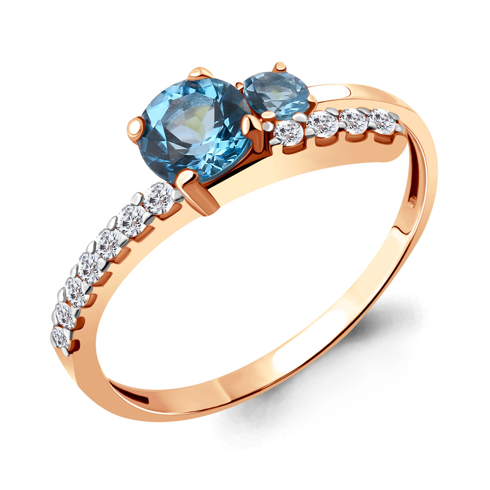 

Кольцо из серебра с топазом р. 18 Aquamarine 6928605А_925_з, 6928605А_925_з