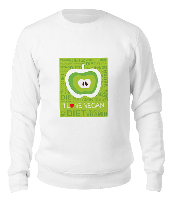 

Свитшот унисекс Printio I love vegan белый XS, I love vegan