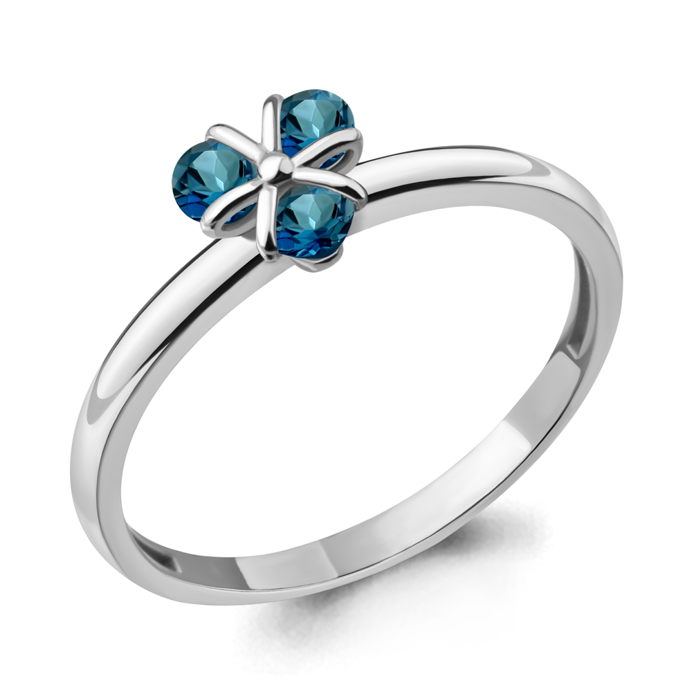 

Кольцо из серебра с топазом р. 18,5 Aquamarine 6925308_925_р, 6925308_925_р