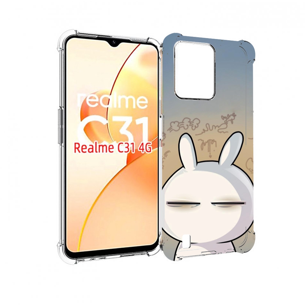 

Чехол MyPads Подозрительный-зайка для OPPO Realme C31, Прозрачный, Tocco