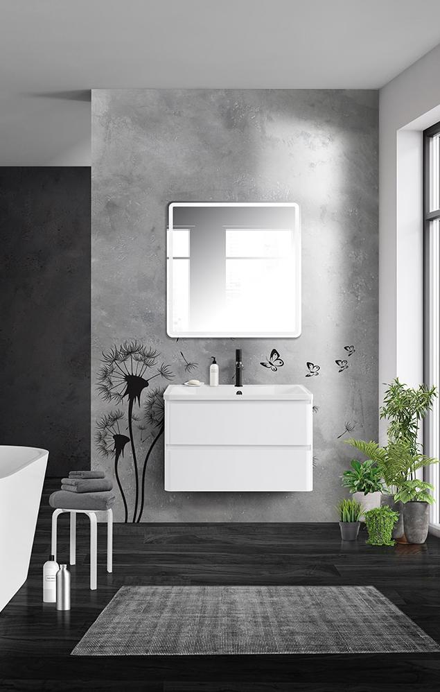 фото Тумба под раковину 900x450x500 belbagno albano bianco lucido albano-900-2c-so-bl kaiser