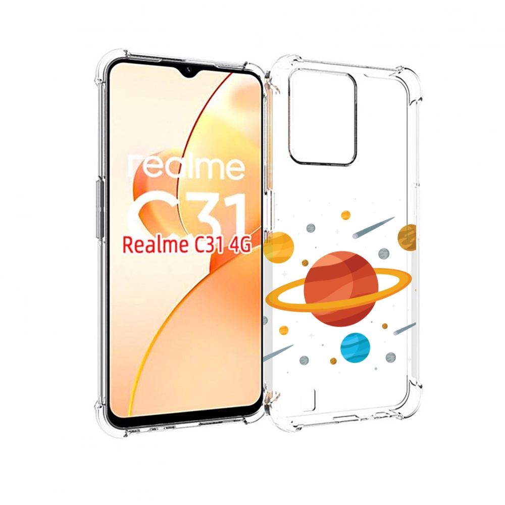 

Чехол MyPads Планета-Сатурн для OPPO Realme C31, Прозрачный, Tocco